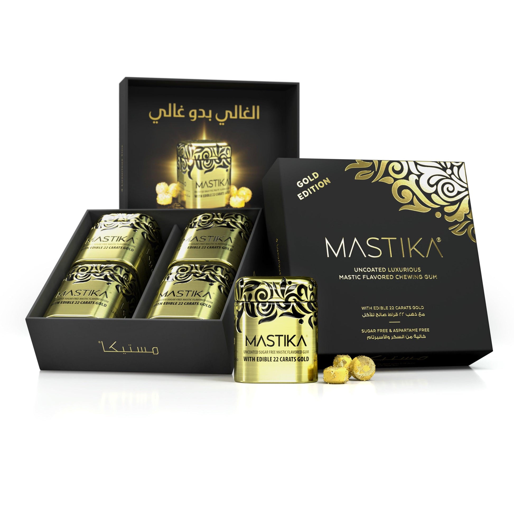 MASTIKA GUM GOLD - NATURAL PREMIUM MASTIC FLAVORED CHEWING GUM WITH EDIBLE GOLD